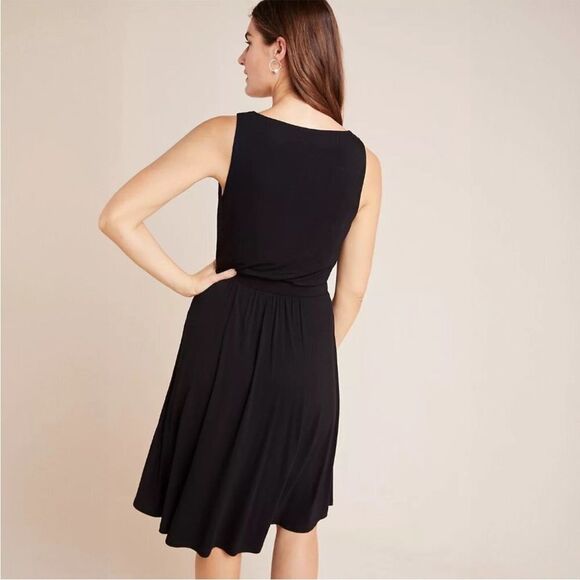 Anthropologie Maeve Women's Brianne Cowl Neck Dress Black Jersey Knit Sz. Medium - Picture 3 of 13